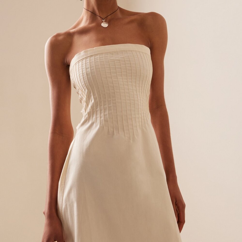 Marlies Grace Exclusive Lou Cotton-Blend Midi Dress strapless beautiful NWT